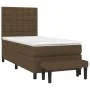Box spring bed with dark brown fabric mattress 90x200 cm by , Beds and slatted bases - Ref: Foro24-3136888, Price: 369,59 €, ...
