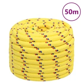 Yellow polypropylene boat rope 20 mm 50 m by , Ropes and metal cords - Ref: Foro24-152633, Price: 67,37 €, Discount: %