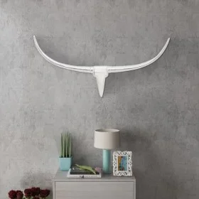 Decorative aluminum bull head for wall 96 cm silver by , Figures, sculptures and statues - Ref: Foro24-242337, Price: 43,08 €...