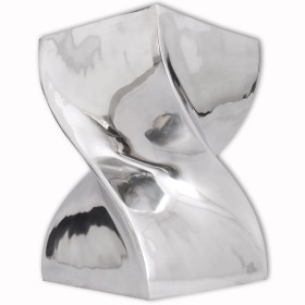 Twisted silver aluminum stool/side table by , Side tables - Ref: Foro24-243507, Price: 180,23 €, Discount: %