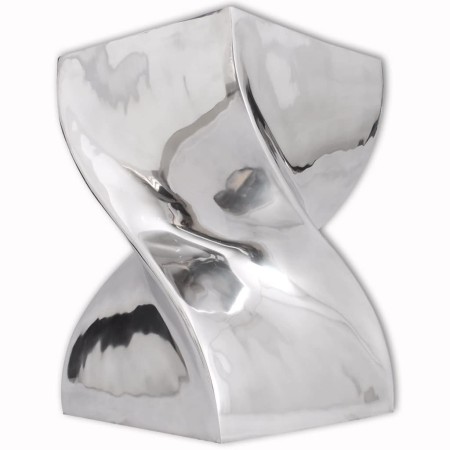 Twisted silver aluminum stool/side table by , Side tables - Ref: Foro24-243507, Price: 180,23 €, Discount: %