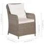 Garden table and chairs 3 pieces and brown synthetic rattan cushions by vidaXL, Garden sets - Ref: Foro24-44150, Price: 364,5...
