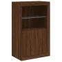 Sideboard with LED lights brown oak engineered wood by , Lockers and storage cabinets - Ref: Foro24-836629, Price: 97,09 €, D...