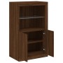 Sideboard with LED lights brown oak engineered wood by , Lockers and storage cabinets - Ref: Foro24-836629, Price: 100,41 €, ...
