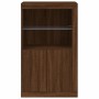 Sideboard with LED lights brown oak engineered wood by , Lockers and storage cabinets - Ref: Foro24-836629, Price: 100,41 €, ...