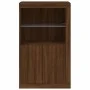 Sideboard with LED lights brown oak engineered wood by , Lockers and storage cabinets - Ref: Foro24-836629, Price: 97,09 €, D...
