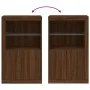Sideboard with LED lights brown oak engineered wood by , Lockers and storage cabinets - Ref: Foro24-836629, Price: 97,09 €, D...