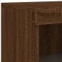 Sideboard with LED lights brown oak engineered wood by , Lockers and storage cabinets - Ref: Foro24-836629, Price: 97,09 €, D...