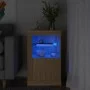 Sideboard with LED lights Sonoma oak engineered wood by , Lockers and storage cabinets - Ref: Foro24-836634, Price: 58,14 €, ...