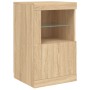 Sideboard mit LED-Leuchten, Sonoma-Eiche, Holzwerkstoff von , Schließfächer und Lagerschränke - Ref: Foro24-836634, Preis: 59...
