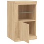 Sideboard mit LED-Leuchten, Sonoma-Eiche, Holzwerkstoff von , Schließfächer und Lagerschränke - Ref: Foro24-836634, Preis: 59...