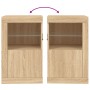 Sideboard mit LED-Leuchten, Sonoma-Eiche, Holzwerkstoff von , Schließfächer und Lagerschränke - Ref: Foro24-836634, Preis: 59...