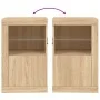 Sideboard with LED lights Sonoma oak engineered wood by , Lockers and storage cabinets - Ref: Foro24-836634, Price: 58,14 €, ...