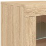 Aparador con luces LED madera de ingeniería roble Sonoma de , Taquillas y armarios de almacenamiento - Ref: Foro24-836634, Pr...
