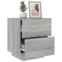 Nachttische, LED-Leuchten, 2 Stück, Sonoma-graues Holzwerkstoff von , Nachttische - Ref: Foro24-836746, Preis: 110,94 €, Raba...