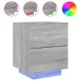 Bedside tables LED lights 2 pcs Sonoma gray engineered wood by , Nightstands - Ref: Foro24-836746, Price: 109,36 €, Discount: %
