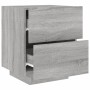Nachttische, LED-Leuchten, 2 Stück, Sonoma-graues Holzwerkstoff von , Nachttische - Ref: Foro24-836746, Preis: 110,94 €, Raba...