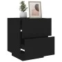 Bedside tables with LED lights 2 pcs black engineered wood by , Nightstands - Ref: Foro24-836738, Price: 117,48 €, Discount: %