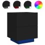 Bedside tables with LED lights 2 pcs black engineered wood by , Nightstands - Ref: Foro24-836738, Price: 117,48 €, Discount: %
