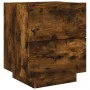 Bedside table LED lights 2 pcs engineered wood smoked oak by , Nightstands - Ref: Foro24-836744, Price: 108,98 €, Discount: %