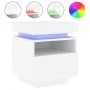 Bedside table with white LED lights 40x39x48.5 cm by , Nightstands - Ref: Foro24-836784, Price: 61,47 €, Discount: %