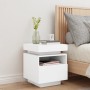 Bedside table with white LED lights 40x39x48.5 cm by , Nightstands - Ref: Foro24-836784, Price: 62,19 €, Discount: %