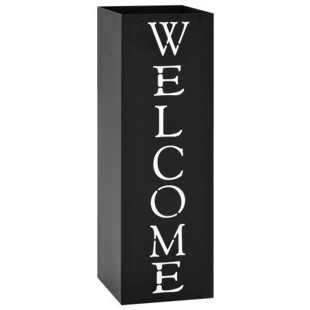 Welcome Design Schirmständer aus schwarzem Stahl von vidaXL, Schirmständer - Ref: Foro24-246796, Preis: 39,31 €, Rabatt: %