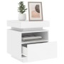 Bedside table with white LED lights 40x39x48.5 cm by , Nightstands - Ref: Foro24-836784, Price: 62,19 €, Discount: %