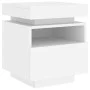 Bedside table with white LED lights 40x39x48.5 cm by , Nightstands - Ref: Foro24-836784, Price: 61,47 €, Discount: %