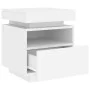 Bedside table with white LED lights 40x39x48.5 cm by , Nightstands - Ref: Foro24-836784, Price: 61,47 €, Discount: %