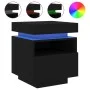 Black nightstand with LED lights 40x39x48.5 cm by , Nightstands - Ref: Foro24-836786, Price: 62,13 €, Discount: %