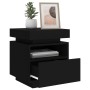 Mesita de noche con luces LED negra 40x39x48,5 cm de , Mesitas de noche - Ref: Foro24-836786, Precio: 63,11 €, Descuento: %