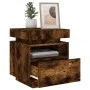 Nightstand with LED lights smoked oak 40x39x48.5 cm by , Nightstands - Ref: Foro24-836792, Price: 73,06 €, Discount: %