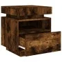 Nightstand with LED lights smoked oak 40x39x48.5 cm by , Nightstands - Ref: Foro24-836792, Price: 73,06 €, Discount: %