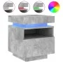 Concrete gray bedside table with LED lights 40x39x48.5 cm by , Nightstands - Ref: Foro24-836790, Price: 71,93 €, Discount: %