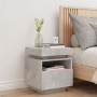 Concrete gray bedside table with LED lights 40x39x48.5 cm by , Nightstands - Ref: Foro24-836790, Price: 72,93 €, Discount: %