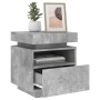 Concrete gray bedside table with LED lights 40x39x48.5 cm by , Nightstands - Ref: Foro24-836790, Price: 72,93 €, Discount: %
