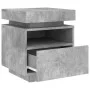 Concrete gray bedside table with LED lights 40x39x48.5 cm by , Nightstands - Ref: Foro24-836790, Price: 71,93 €, Discount: %