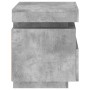 Betongrauer Nachttisch mit LED-Leuchten 40x39x48,5 cm von , Nachttische - Ref: Foro24-836790, Preis: 73,02 €, Rabatt: %