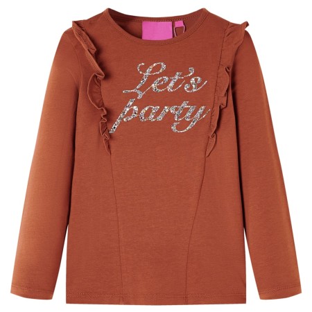 Camiseta infantil de manga larga color coñac 140 de , Camisetas para niños - Ref: Foro24-14218, Precio: 9,27 €, Descuento: %