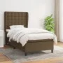 Box spring bed with dark brown fabric mattress 90x200 cm by , Beds and slatted bases - Ref: Foro24-3128256, Price: 347,38 €, ...
