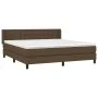 Box spring bed with dark brown fabric mattress 180x200 cm by , Beds and slatted bases - Ref: Foro24-3130052, Price: 551,65 €,...