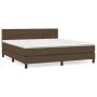 Box spring bed with dark brown fabric mattress 180x200 cm by , Beds and slatted bases - Ref: Foro24-3140396, Price: 540,20 €,...
