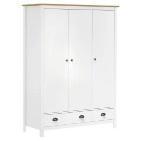 Hill Range 3-türiger Kleiderschrank aus weißem Kiefernholz, 127 x 50 x 170 cm von , Kleiderschränke - Ref: Foro24-288954, Pre...