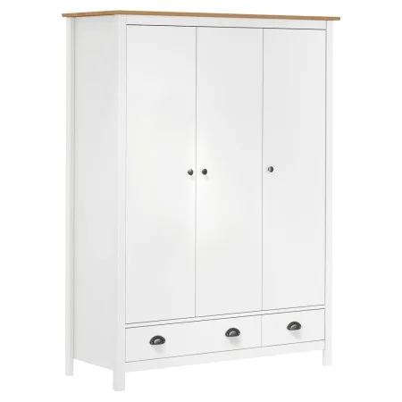 Hill Range 3-türiger Kleiderschrank aus weißem Kiefernholz, 127 x 50 x 170 cm von , Kleiderschränke - Ref: Foro24-288954, Pre...