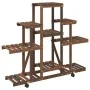 Flower stand with wheels solid fir wood 110x25x101 cm by , Pot stands - Ref: Foro24-362851, Price: 49,73 €, Discount: %