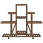 Flower stand with wheels solid fir wood 110x25x101 cm by , Pot stands - Ref: Foro24-362851, Price: 49,73 €, Discount: %