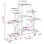 Flower stand with wheels solid fir wood 110x25x101 cm by , Pot stands - Ref: Foro24-362851, Price: 49,73 €, Discount: %