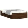 Estructura de cama roble marrón 90x190 cm de , Camas y somieres - Ref: Foro24-3203844, Precio: 108,96 €, Descuento: %