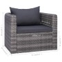 Gartenstuhl mit synthetischen Rattankissen grau von vidaXL, Gartenstühle - Ref: Foro24-44161, Preis: 190,91 €, Rabatt: %